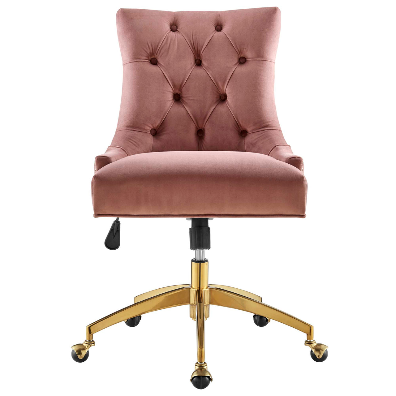 Cavell Velvet Office Chair, Gold & Dusty Rose