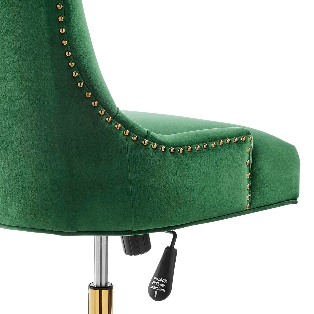 Cavell Velvet Office Chair, Gold & Emerald