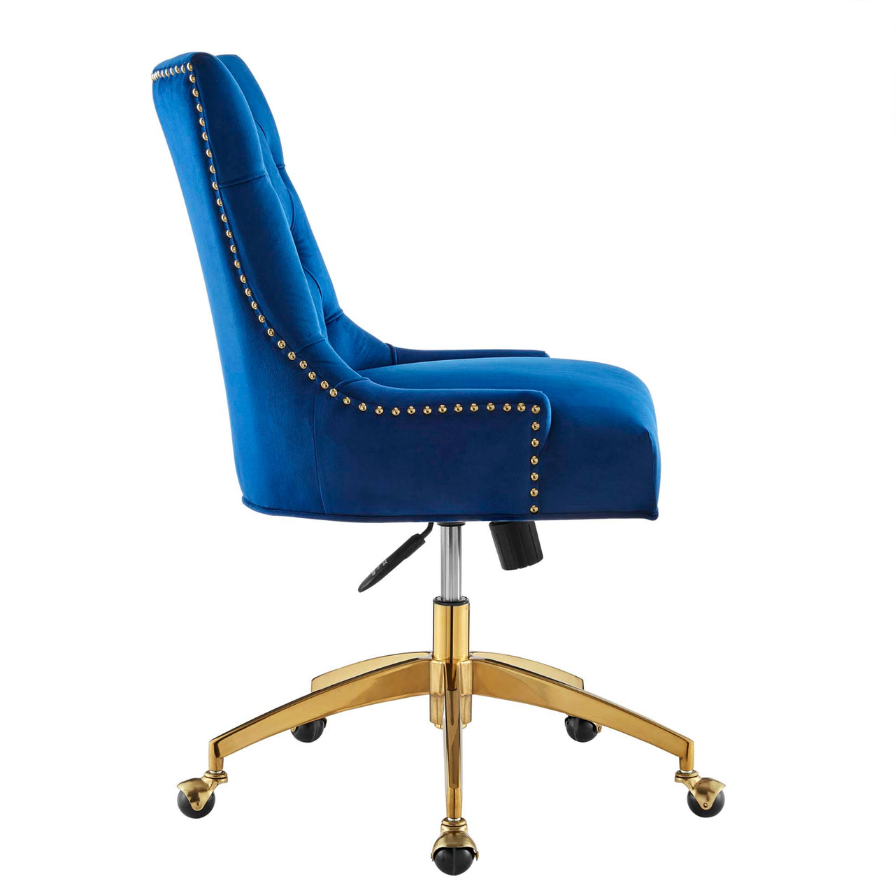 Cavell Velvet Office Chair, Gold & Navy