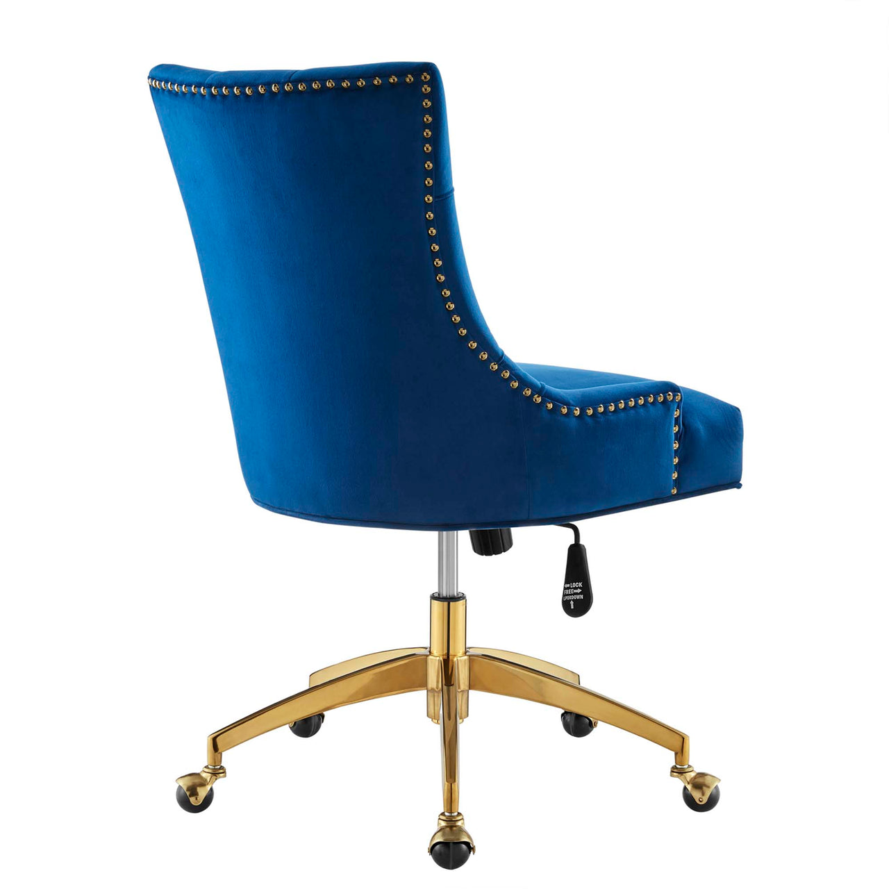 Cavell Velvet Office Chair, Gold & Navy