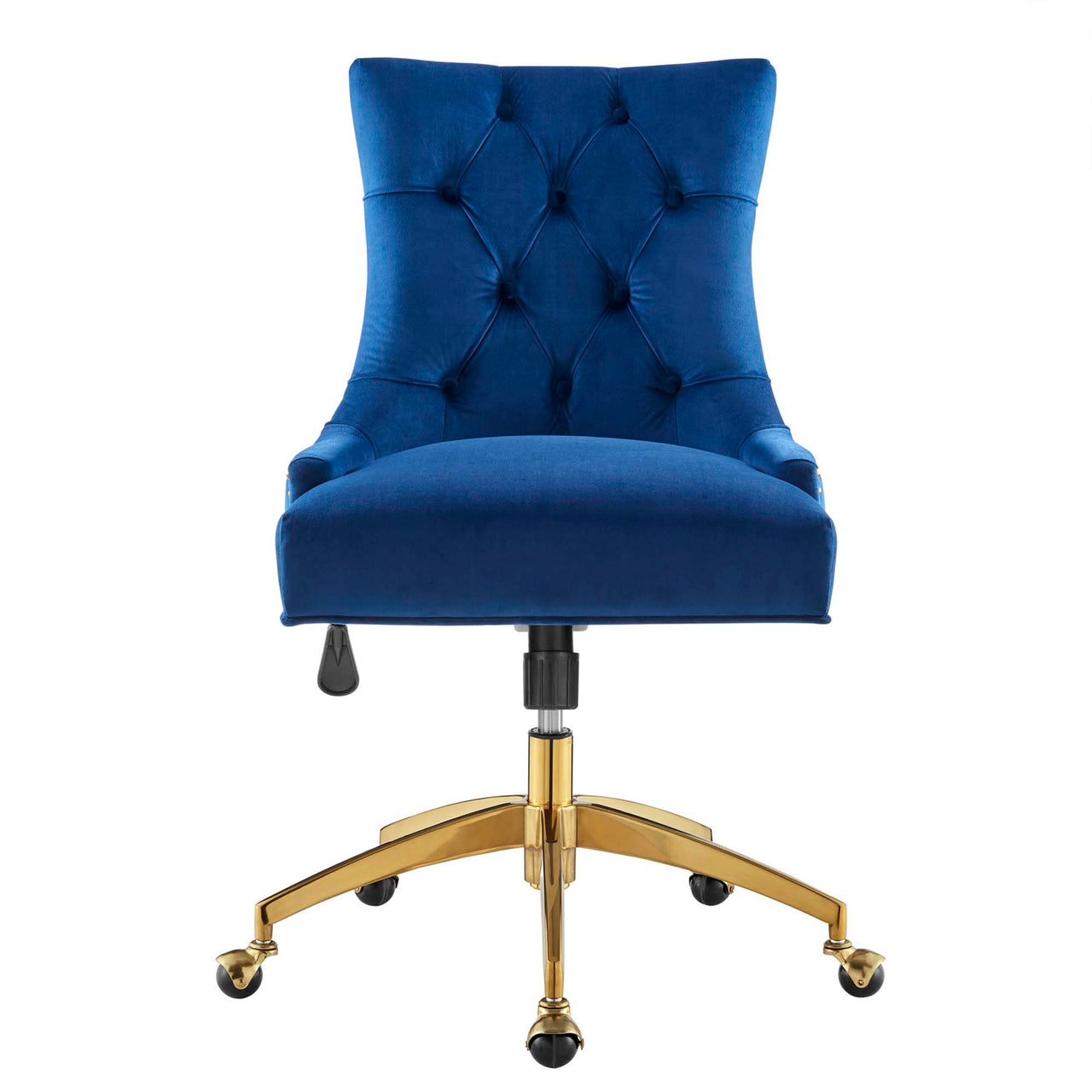 Cavell Velvet Office Chair, Gold & Navy