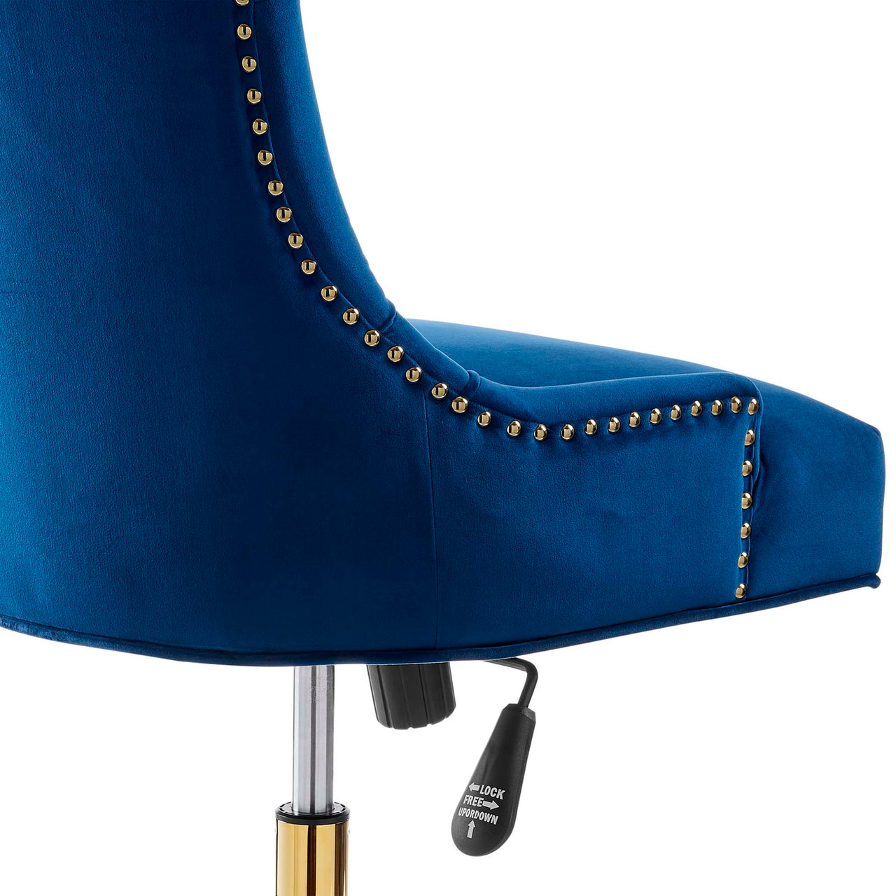Cavell Velvet Office Chair, Gold & Navy