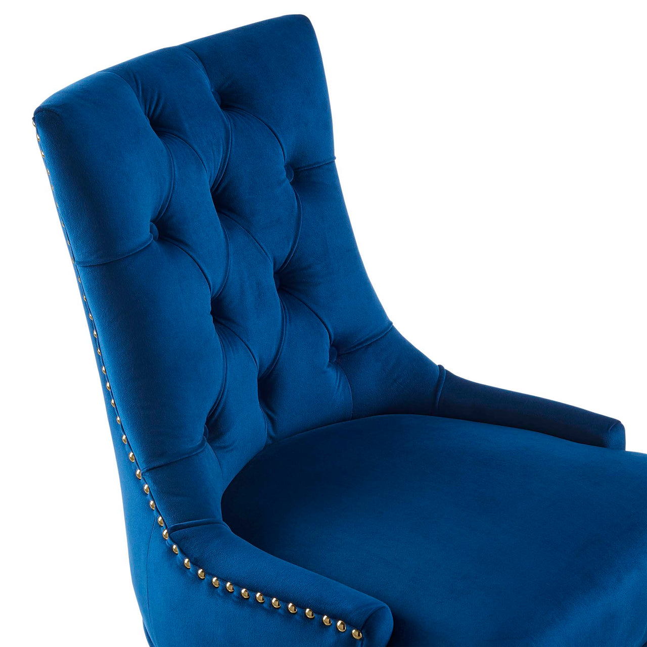 Cavell Velvet Office Chair, Gold & Navy