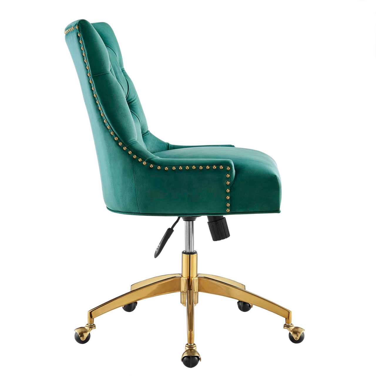 Cavell Velvet Office Chair, Gold & Teal