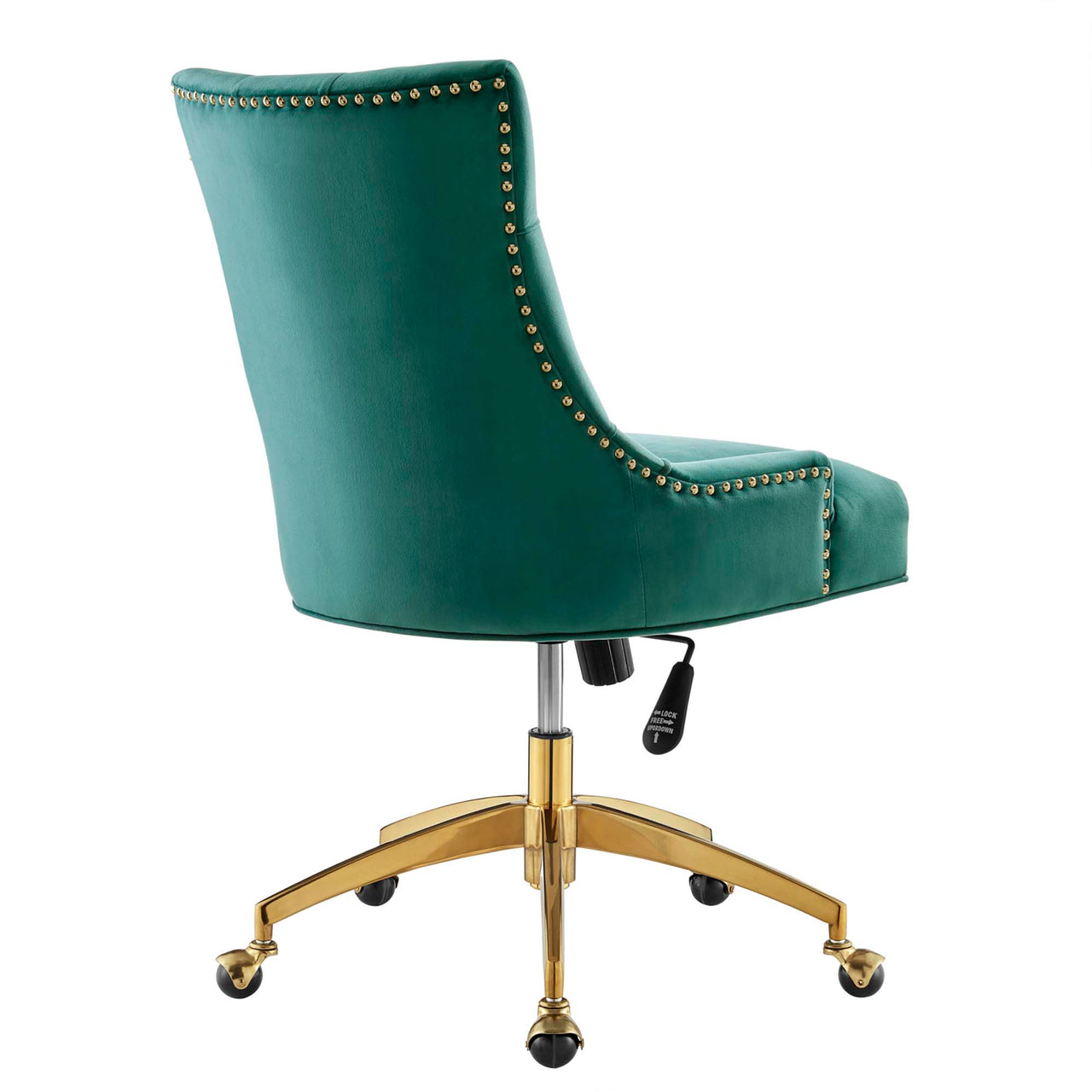 Cavell Velvet Office Chair, Gold & Teal
