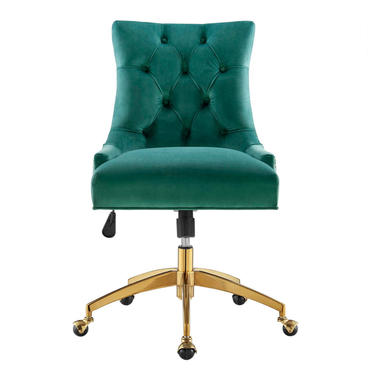 Cavell Velvet Office Chair, Gold & Teal