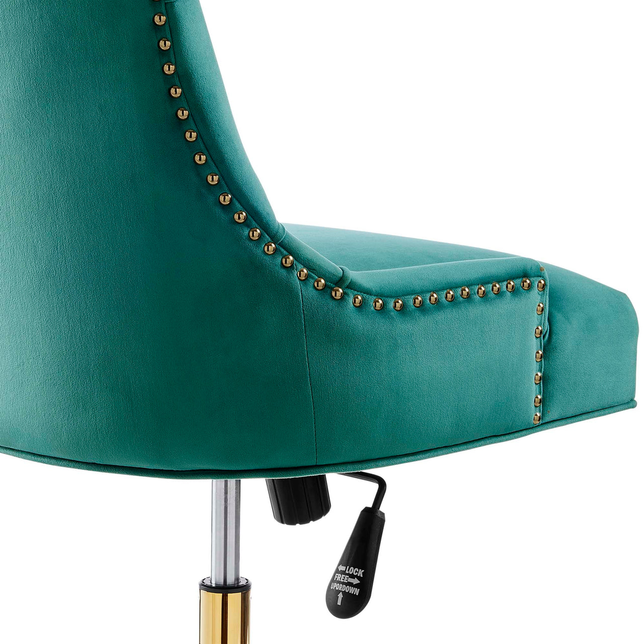 Cavell Velvet Office Chair, Gold & Teal