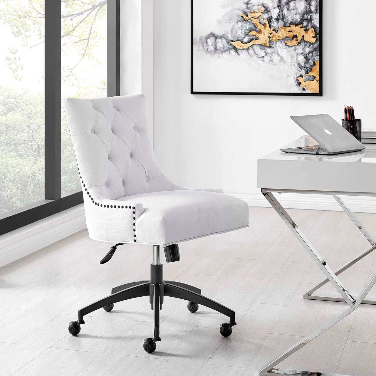 Cavell Fabric Office Chair, Black & White