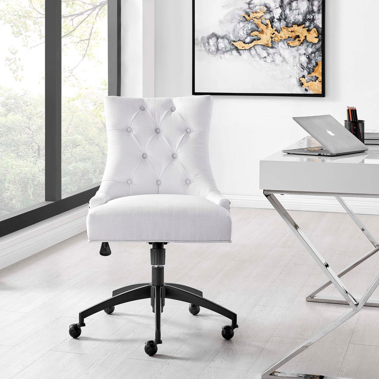 Cavell Fabric Office Chair, Black & White
