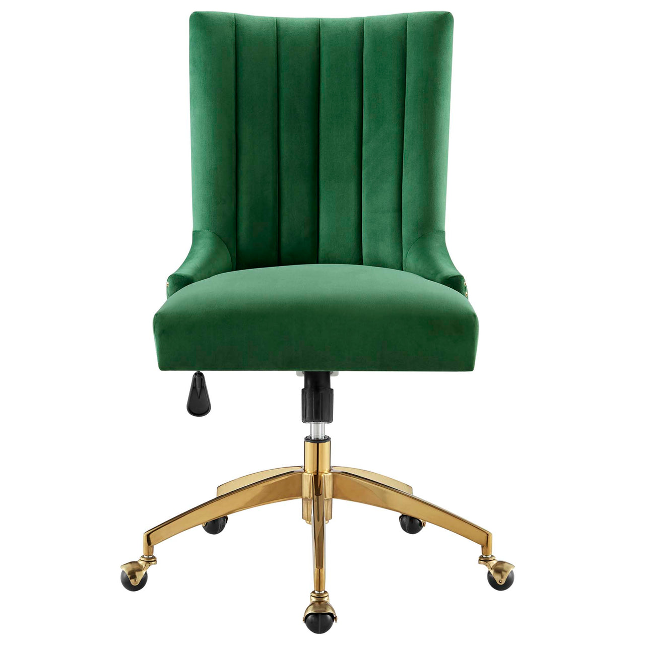Arvene Velvet Office Chair, Gold & Emerald