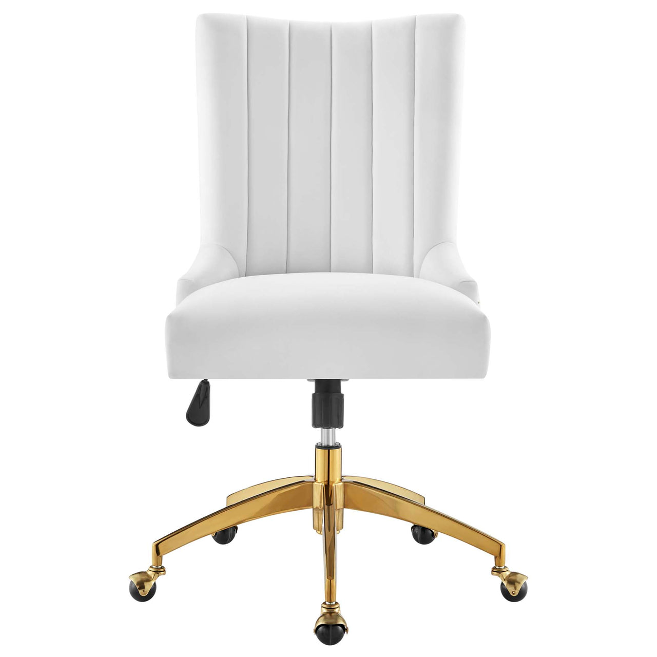 Arvene Velvet Office Chair, Gold & White