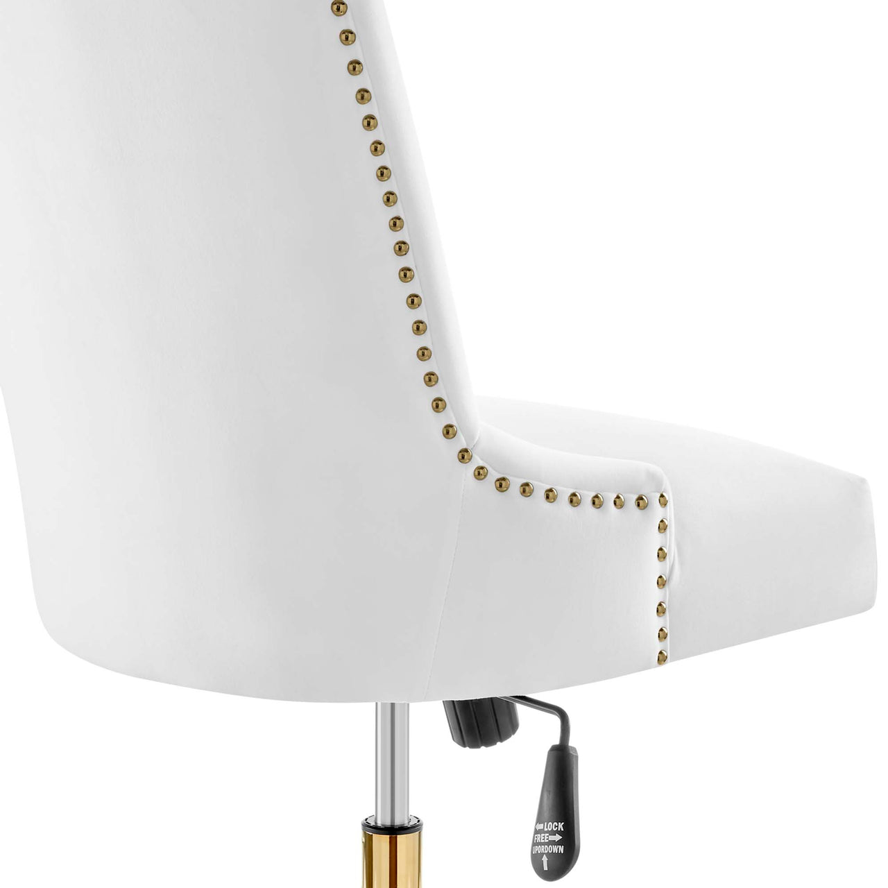 Arvene Velvet Office Chair, Gold & White