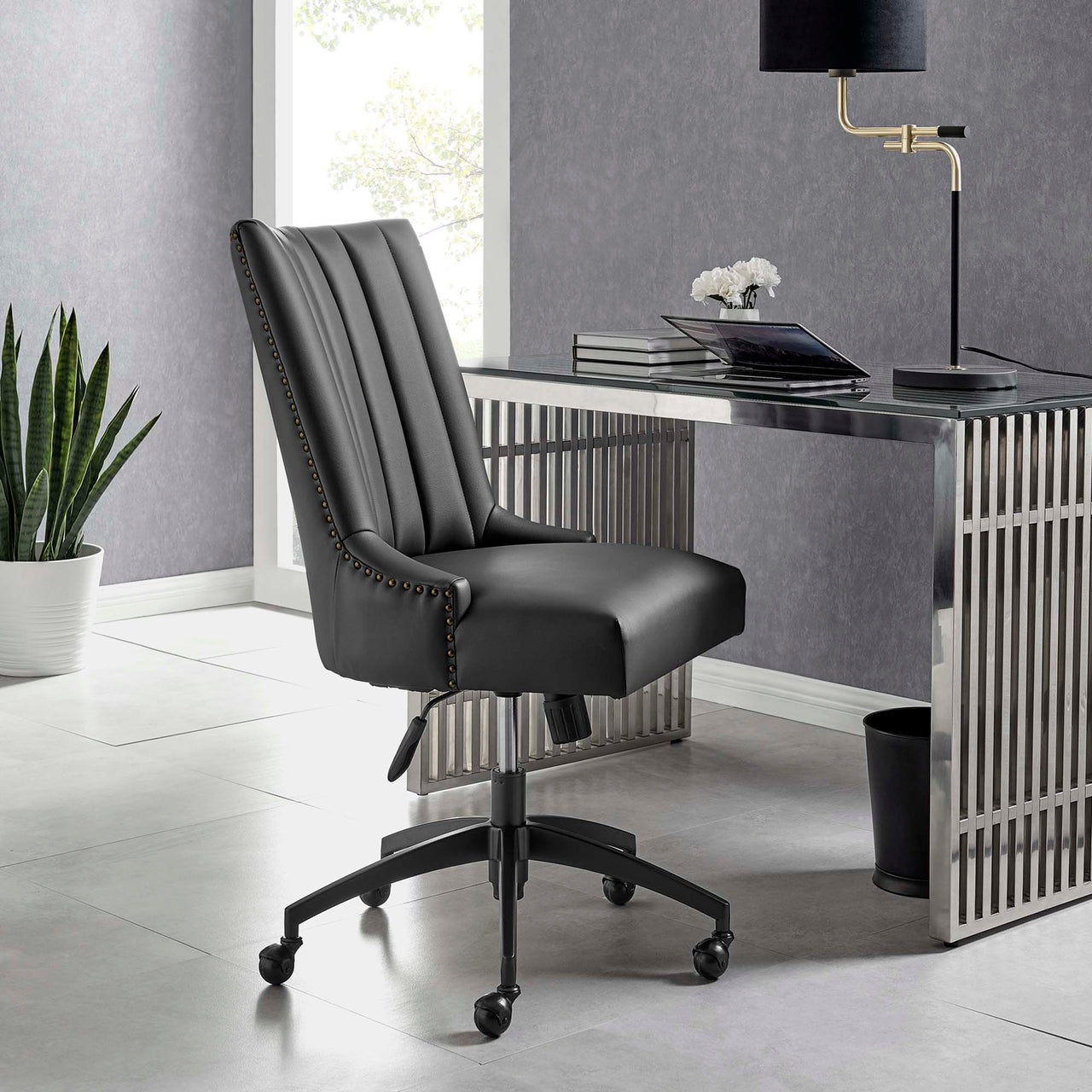 Arvene Eco-Leather Office Chair, Black