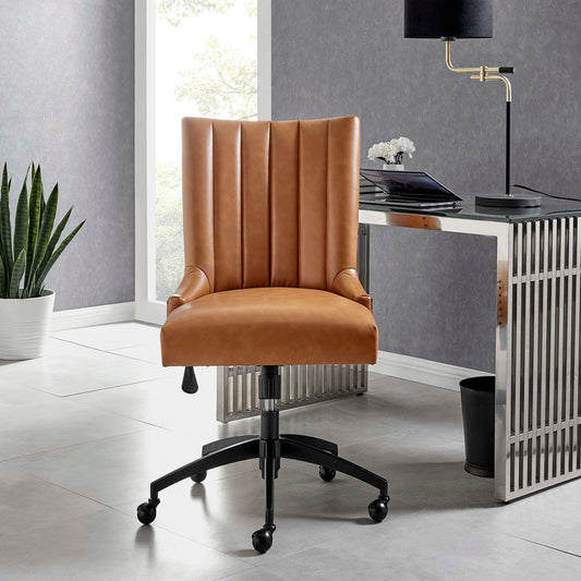 Arvene Eco-Leather Office Chair, Black & Tan
