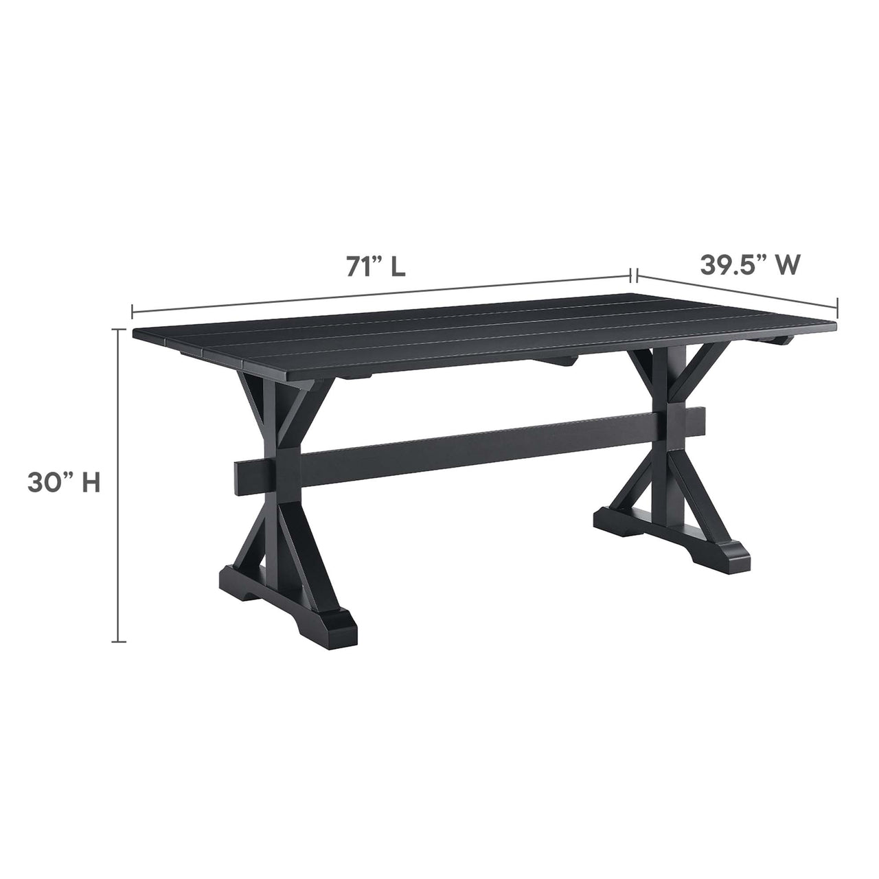 Picnic Dining Table, Black