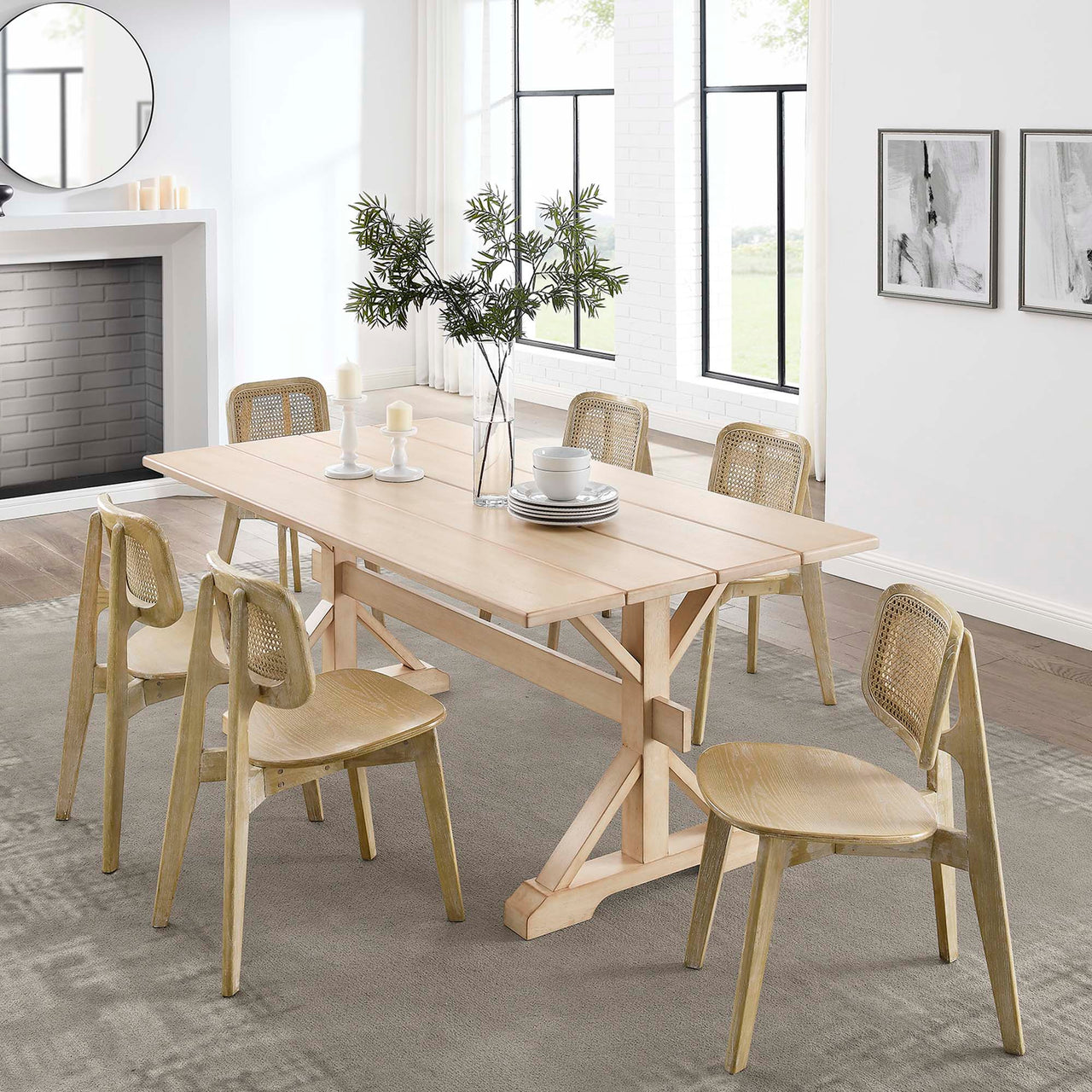 Picnic Dining Table, Natural Wood