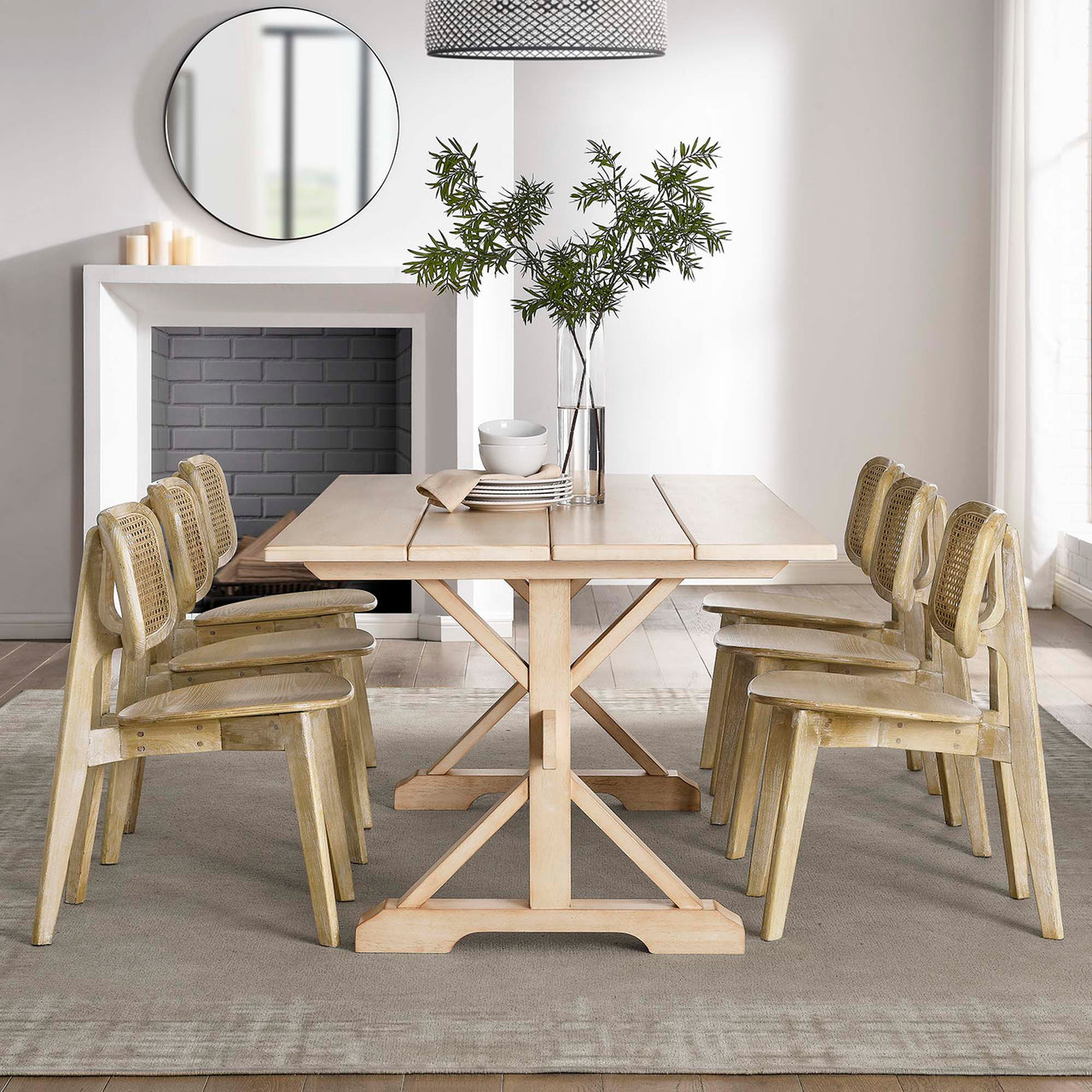 Picnic Dining Table, Natural Wood