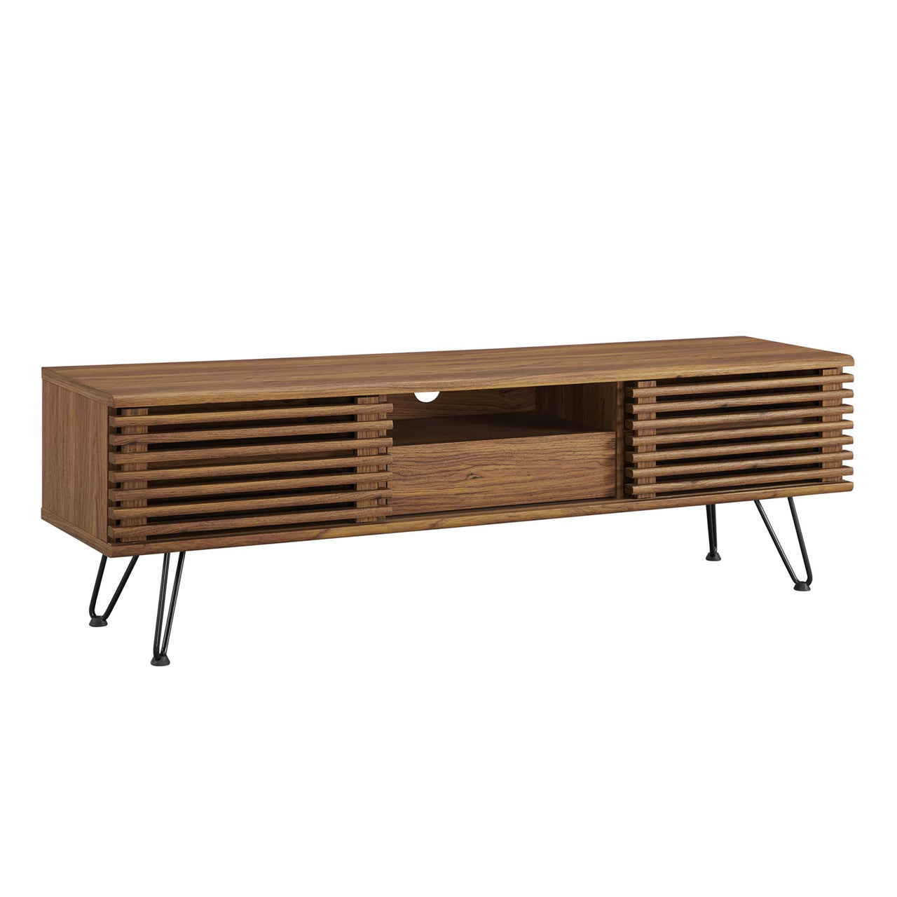 Ventra Entertainment Center, Medium, Walnut & Black