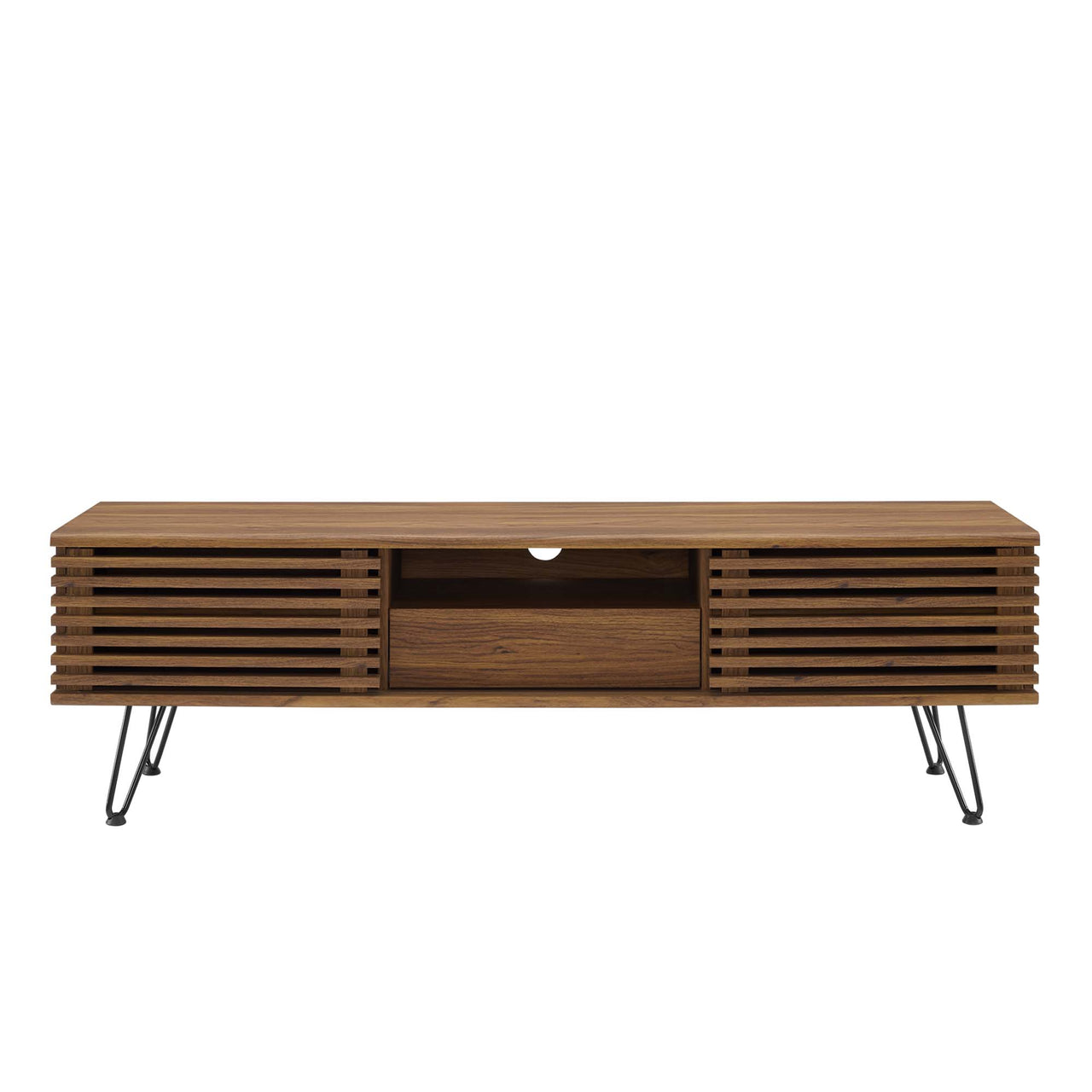 Ventra Entertainment Center, Medium, Walnut & Black