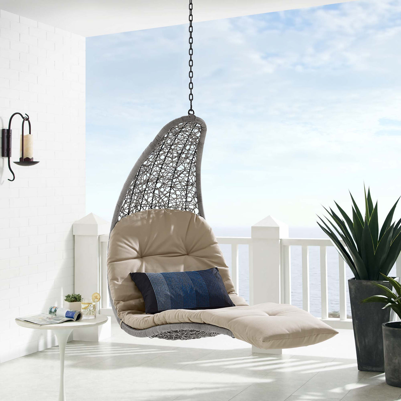 Magic Carpet Swing Chair, Light Gray & Beige