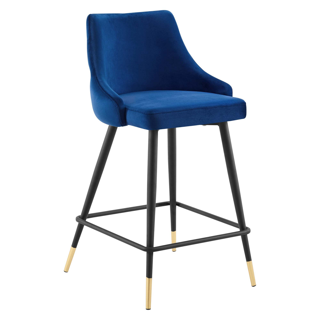 Avira Velvet Counter Stool Set of 2, Navy