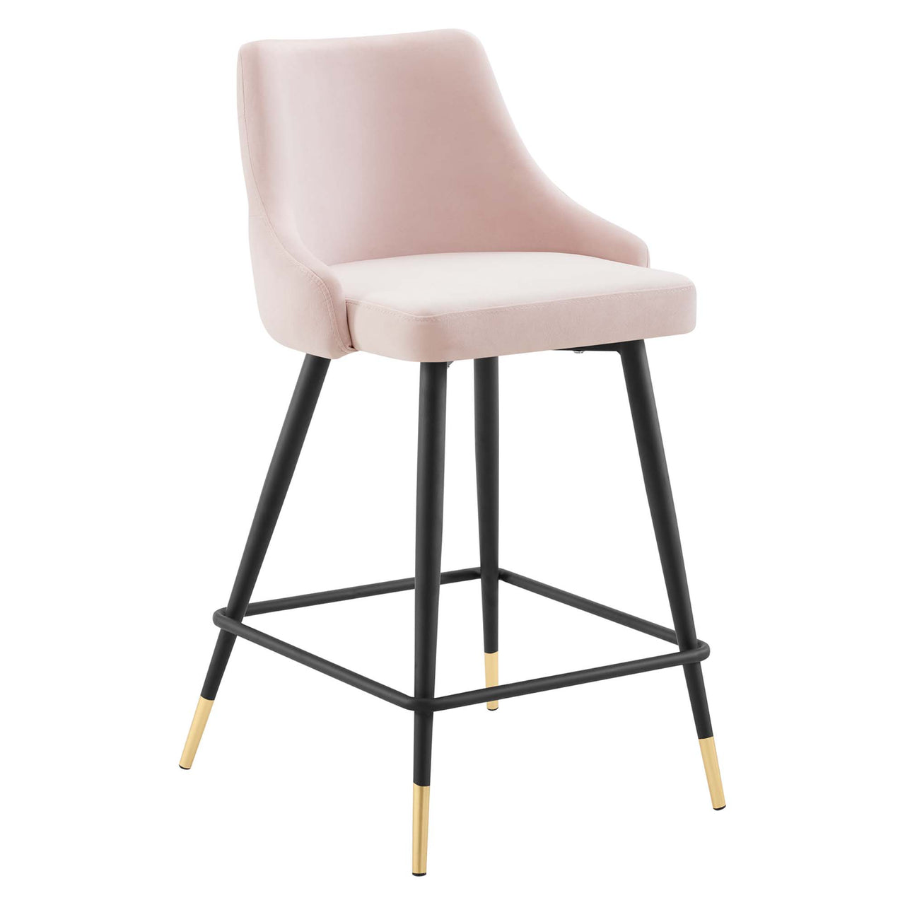 Avira Velvet Counter Stool Set of 2, Pink