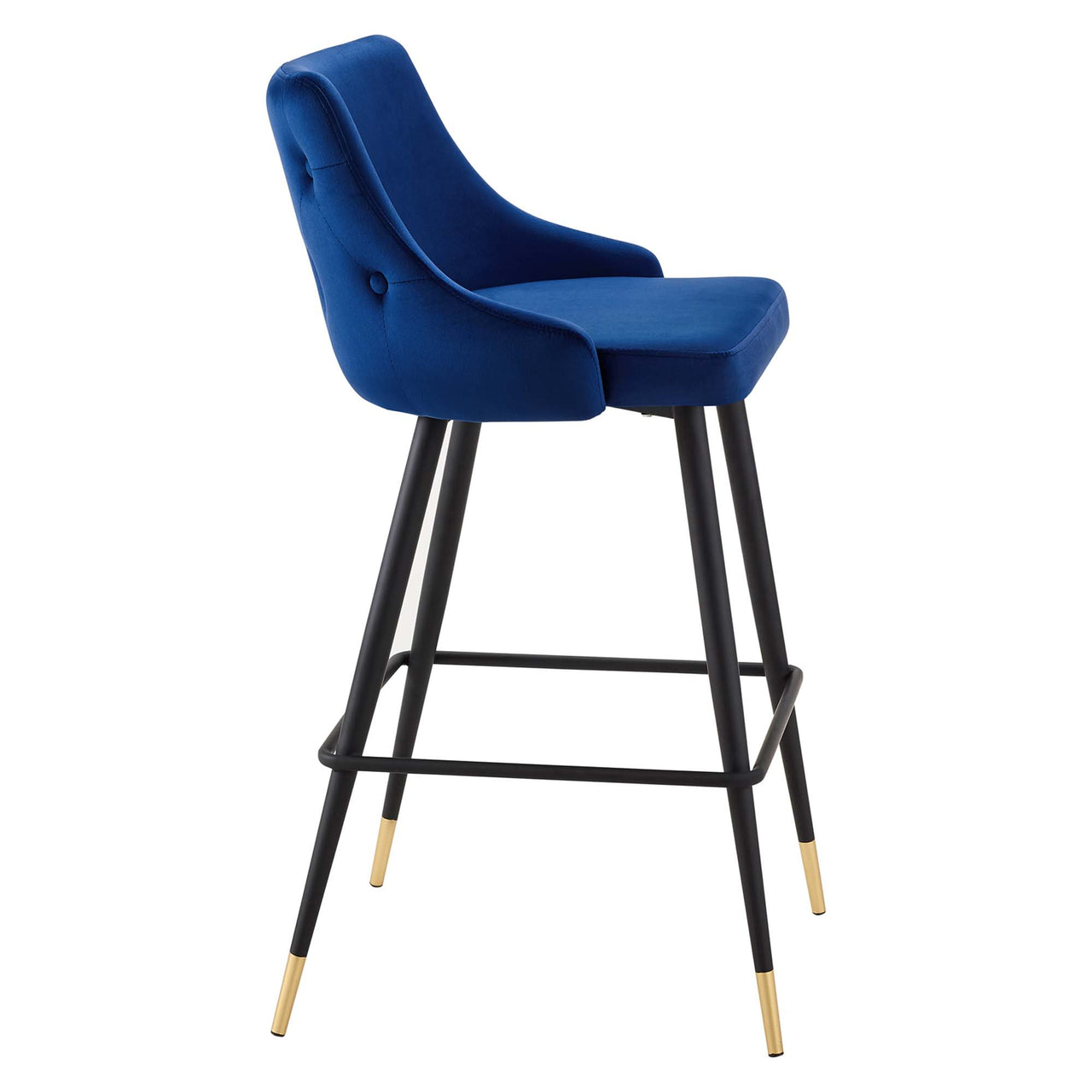 Avira Velvet Bar Stool Set of 2, Navy