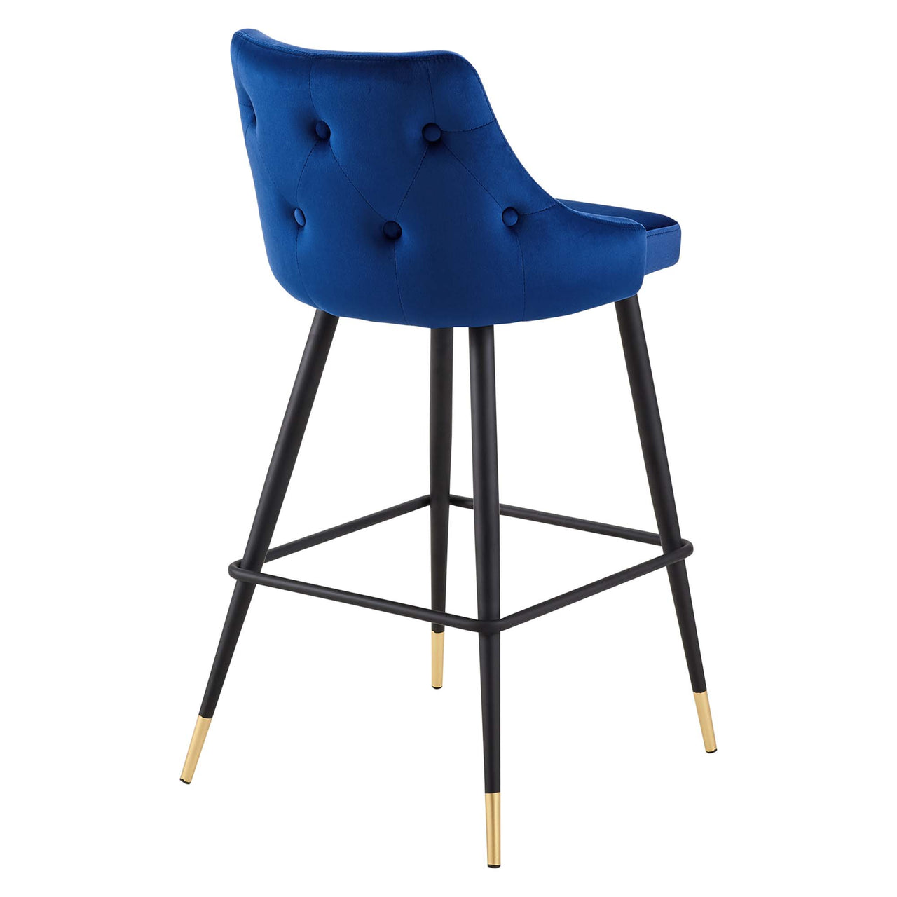 Avira Velvet Bar Stool Set of 2, Navy