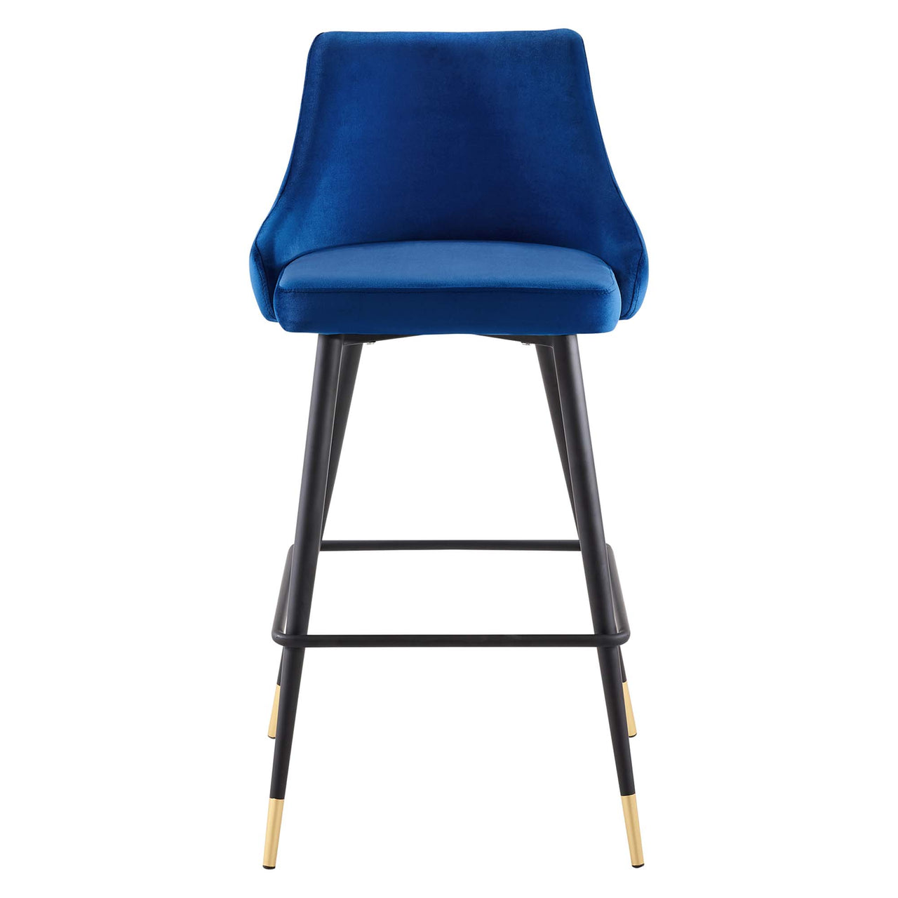 Avira Velvet Bar Stool Set of 2, Navy