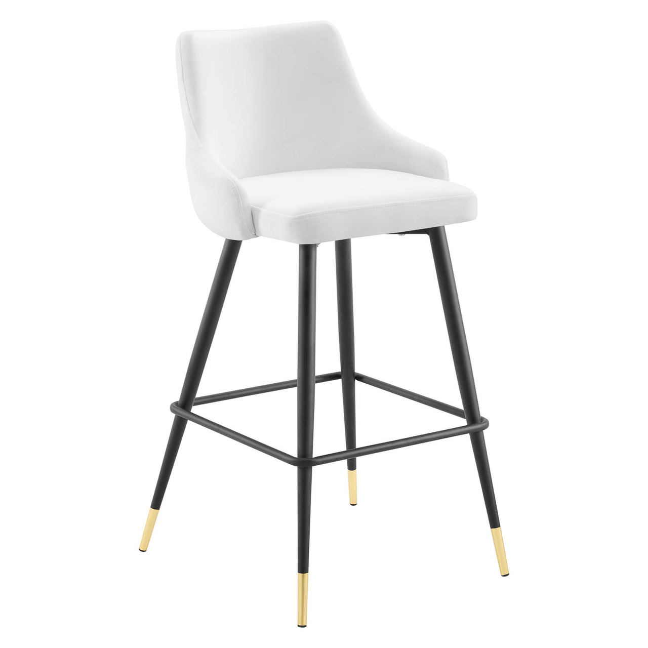 Avira Velvet Bar Stool Set of 2, White