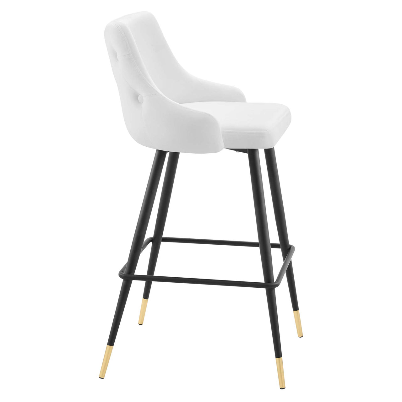 Avira Velvet Bar Stool Set of 2, White