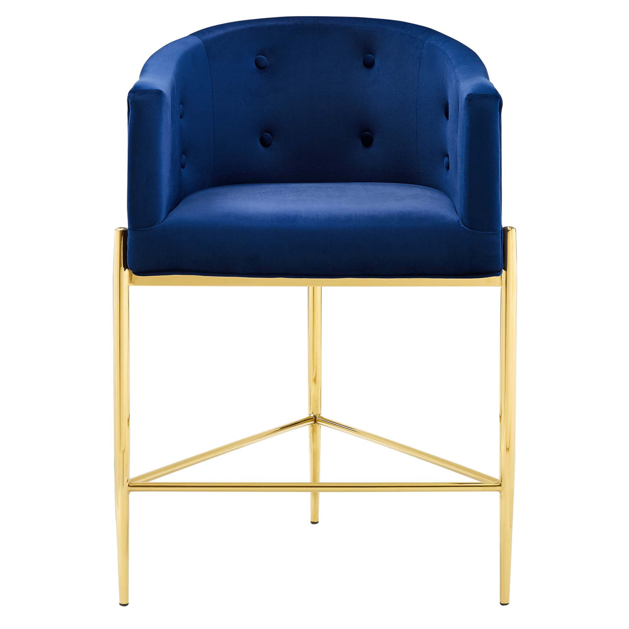 Civetta Upholstered Velvet Counter Stool Set of 2, Navy