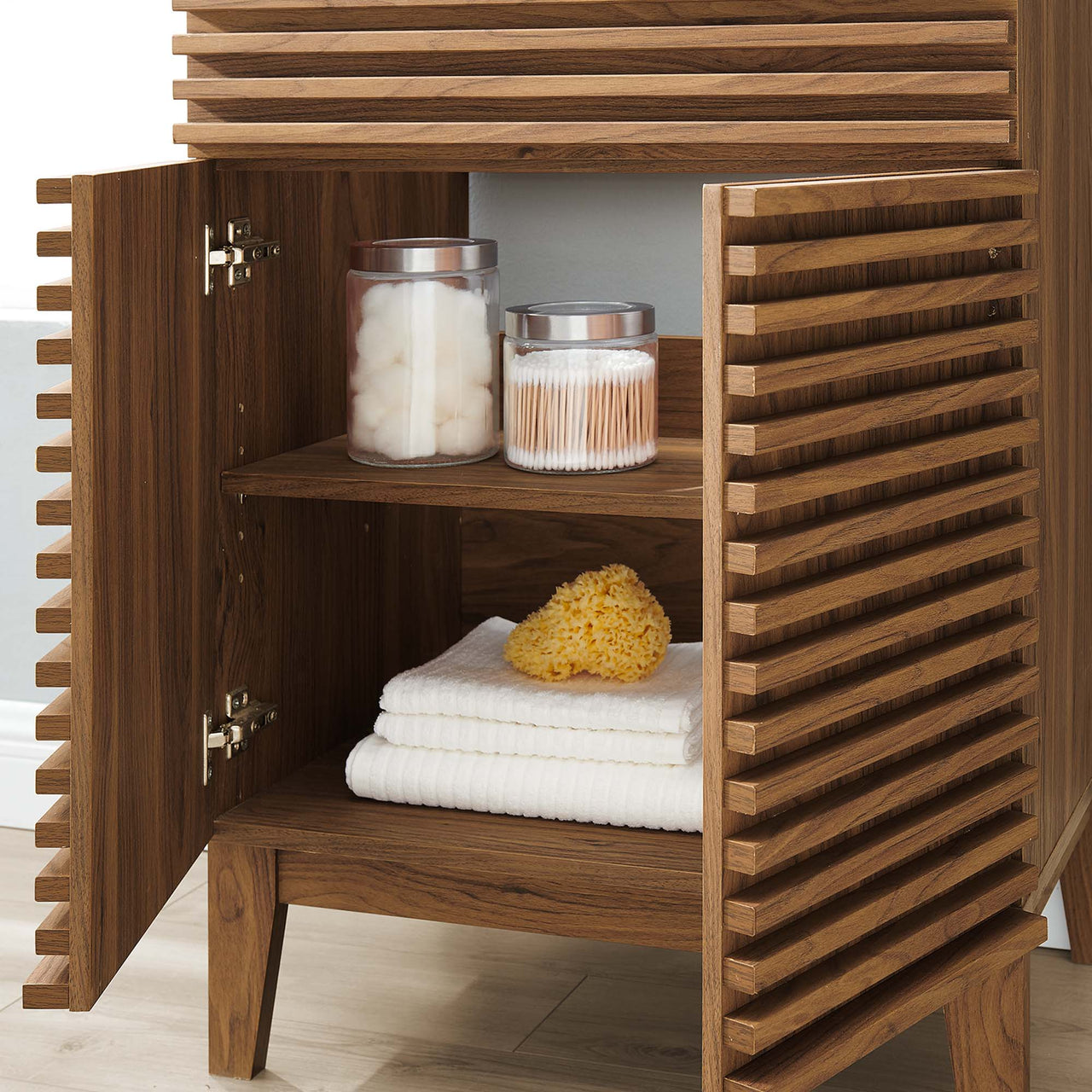 Ventra Vanity Base with Storage, Small, Walnut