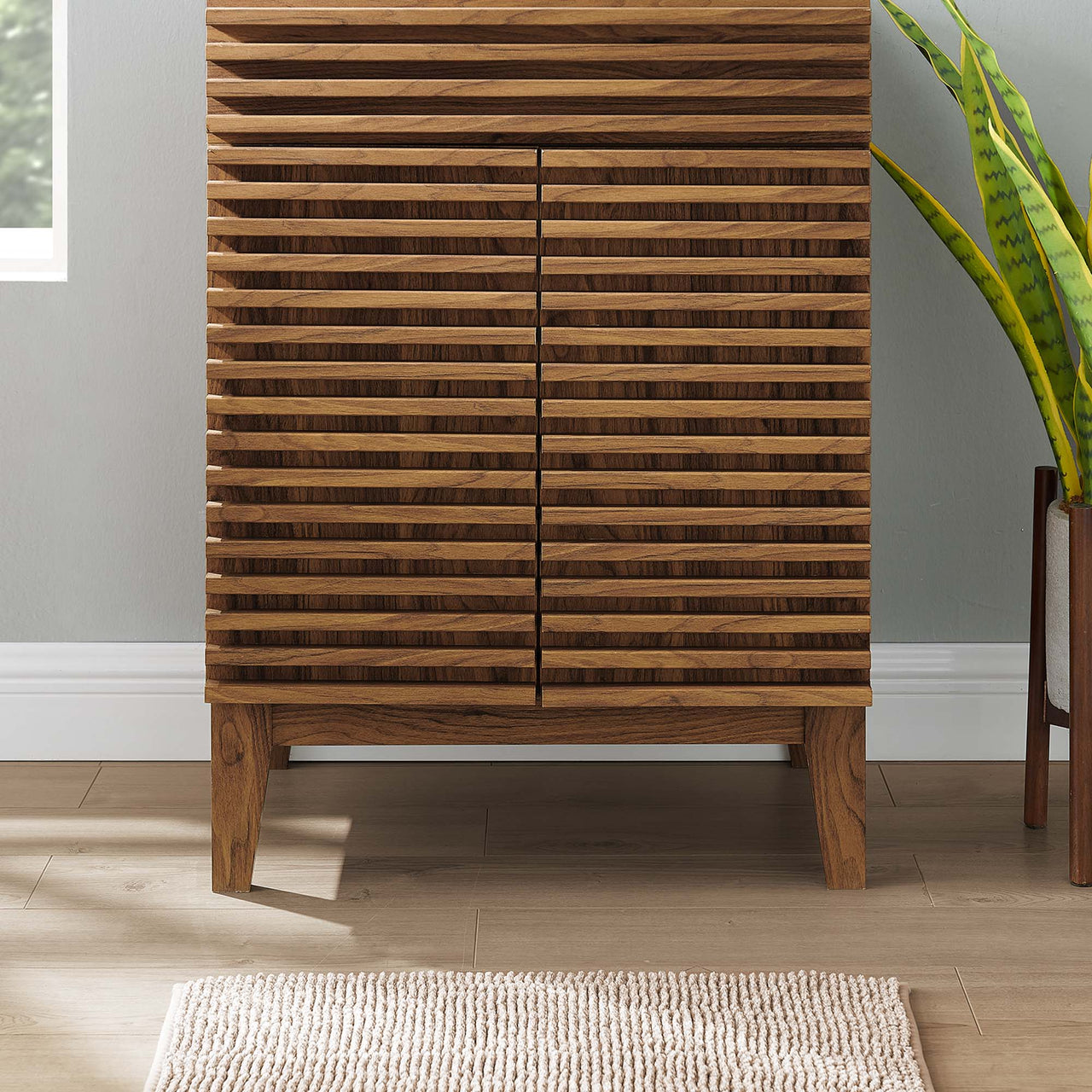 Ventra Vanity Base with Storage, Small, Walnut