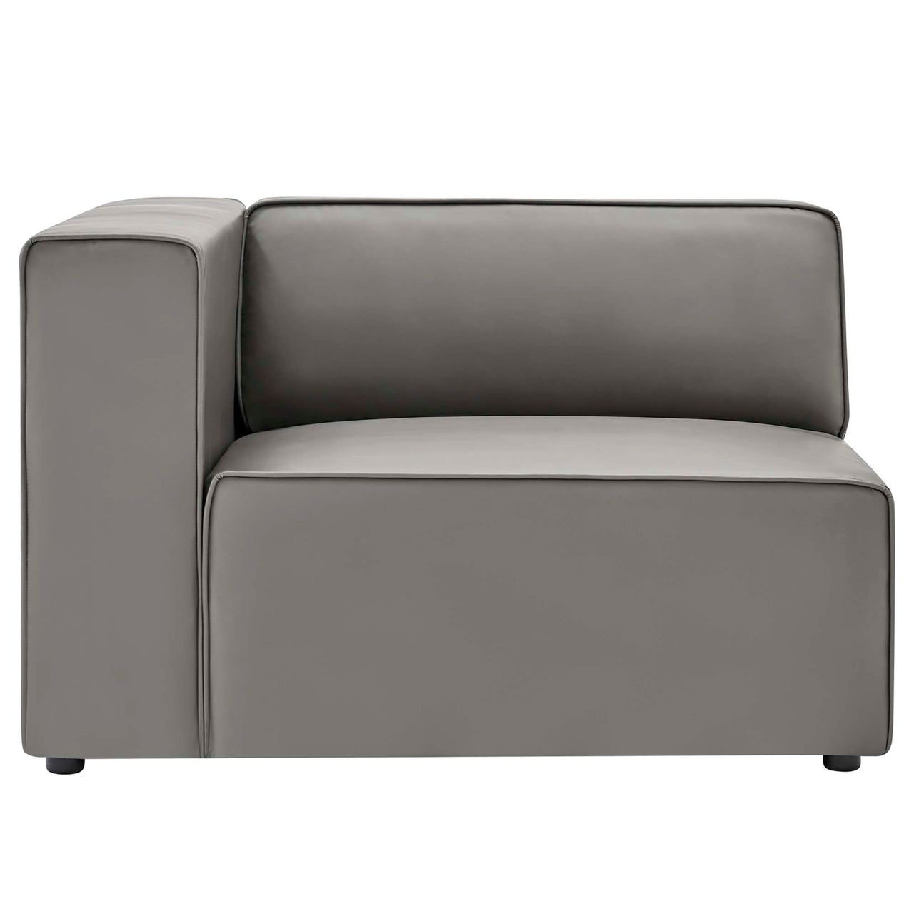 Coalesse Eco-Leather Left-Arm Chair | Modular Sectional Component, Gray