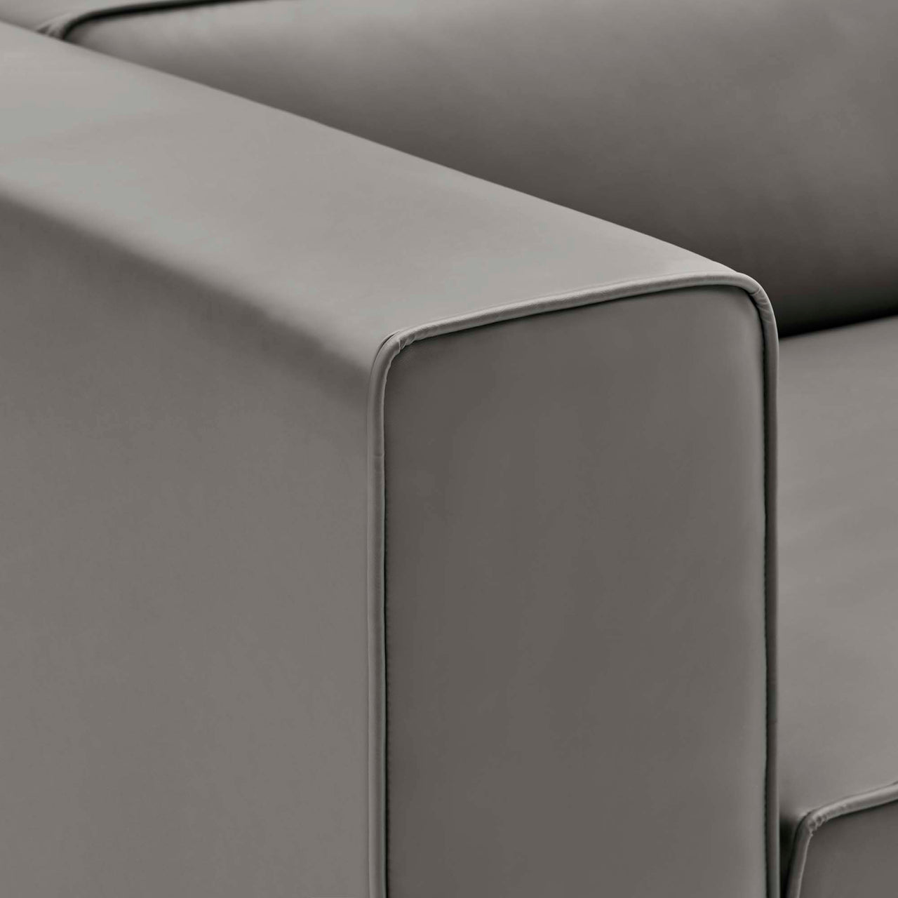 Coalesse Eco-Leather Left-Arm Chair | Modular Sectional Component, Gray