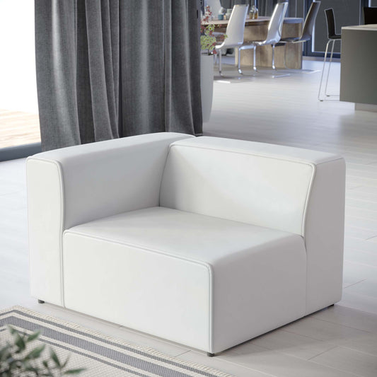 Coalesse Eco-Leather Left-Arm Chair | Modular Sectional Component, White
