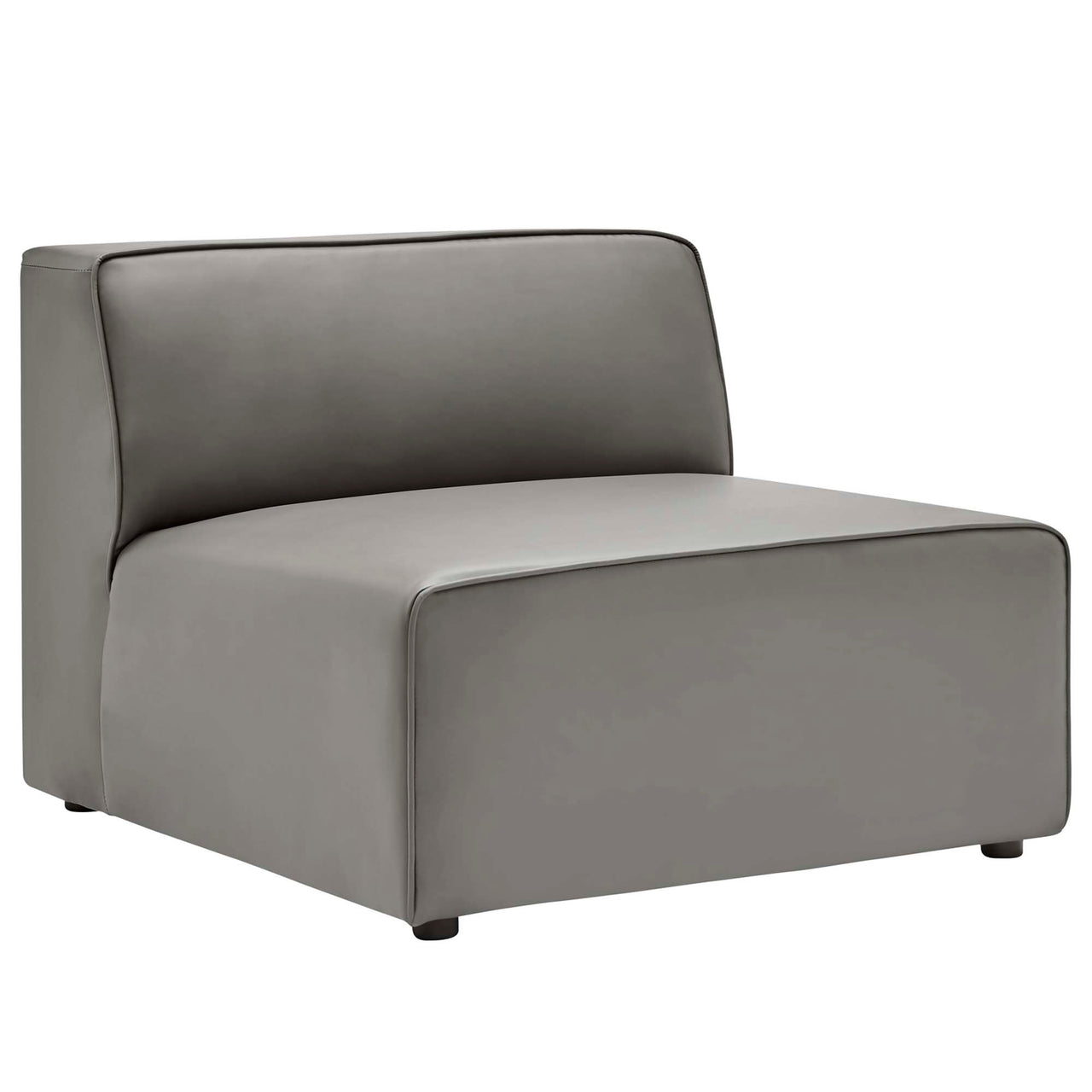Coalesse Eco-Leather Armless Chair | Modular Sectional Component, Gray