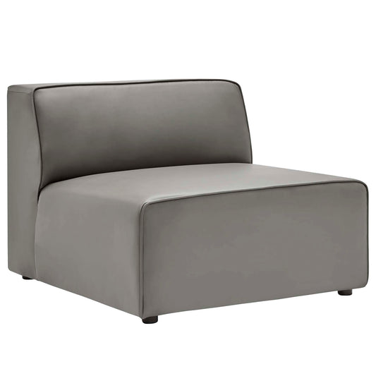 Coalesse Eco-Leather Armless Chair | Modular Sectional Component, Gray