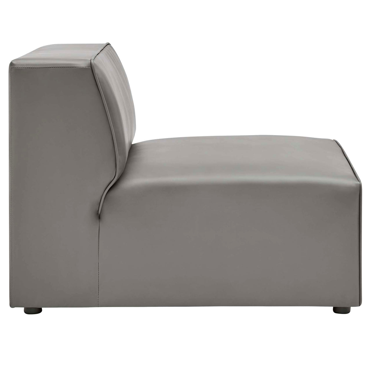 Coalesse Eco-Leather Armless Chair | Modular Sectional Component, Gray