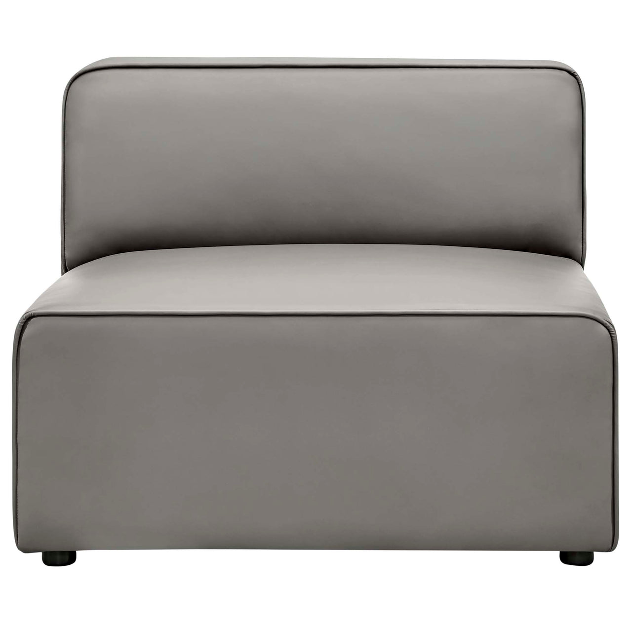 Coalesse Eco-Leather Armless Chair | Modular Sectional Component, Gray