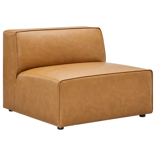 Coalesse Eco-Leather Armless Chair | Modular Sectional Component, Tan