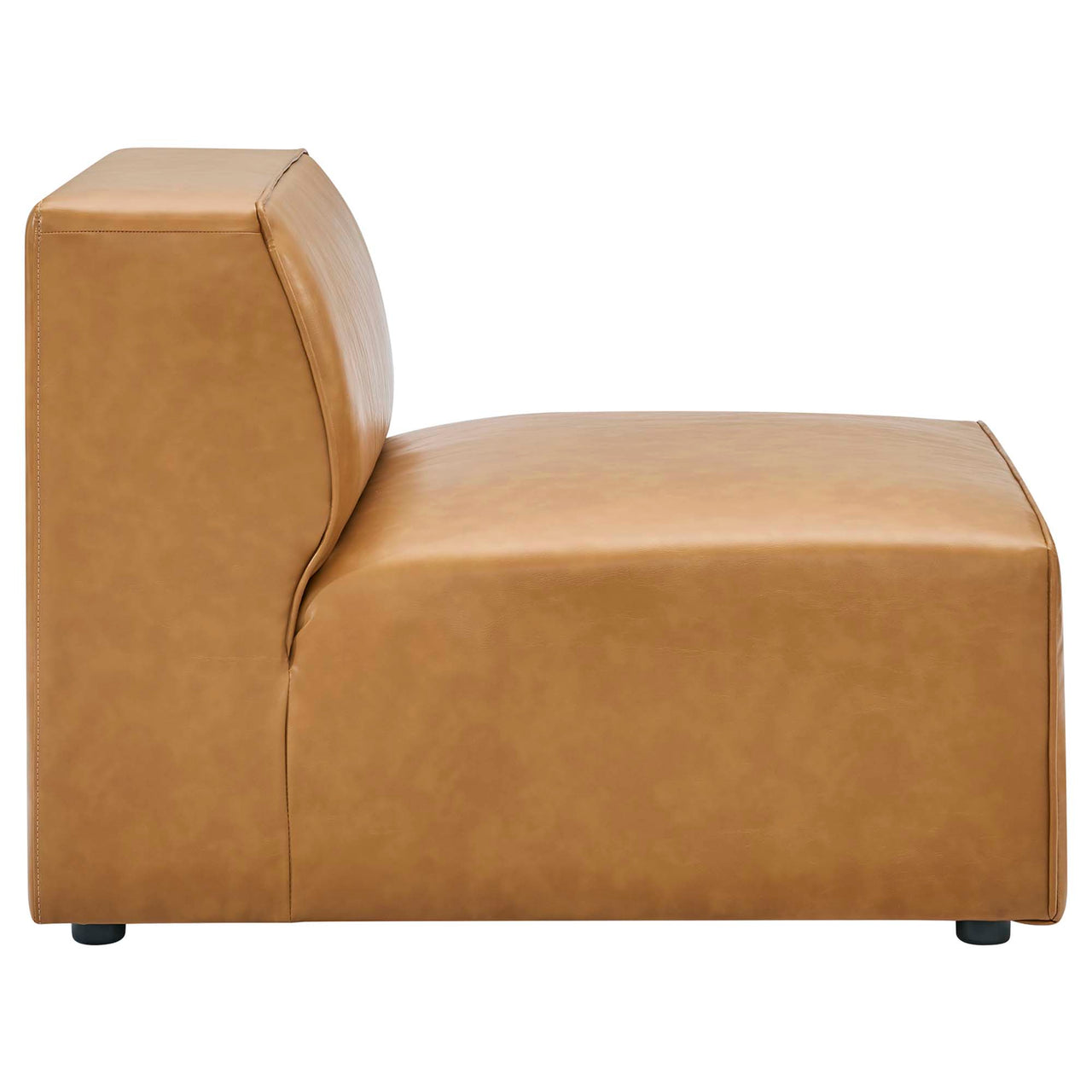 Coalesse Eco-Leather Armless Chair | Modular Sectional Component, Tan