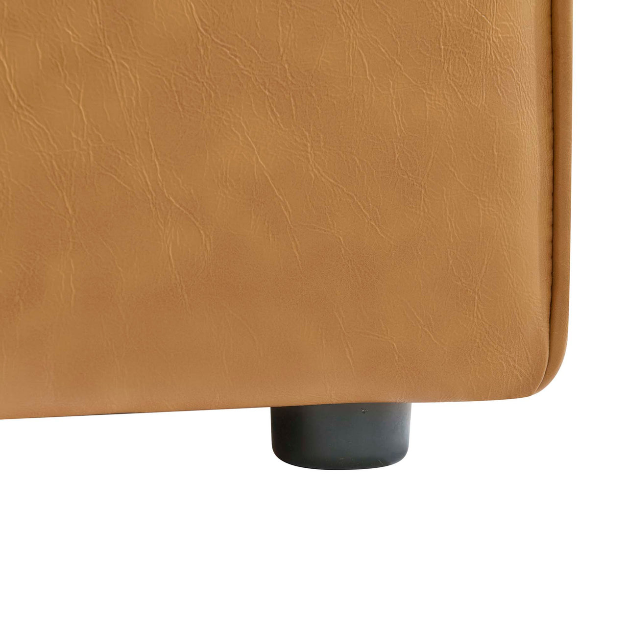 Coalesse Eco-Leather Armless Chair | Modular Sectional Component, Tan
