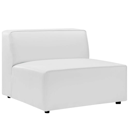 Coalesse Eco-Leather Armless Chair | Modular Sectional Component, White