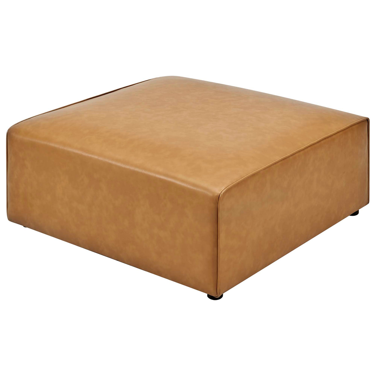Coalesse Eco-Leather Ottoman | Modular Sectional Component, Tan