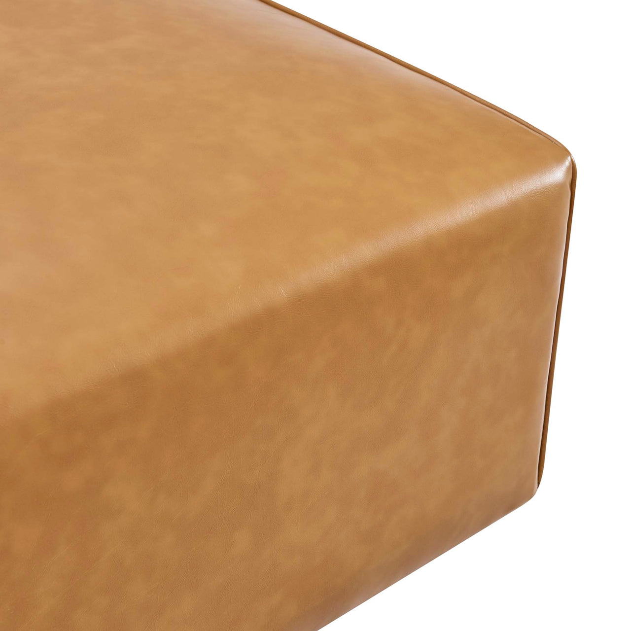 Coalesse Eco-Leather Ottoman | Modular Sectional Component, Tan
