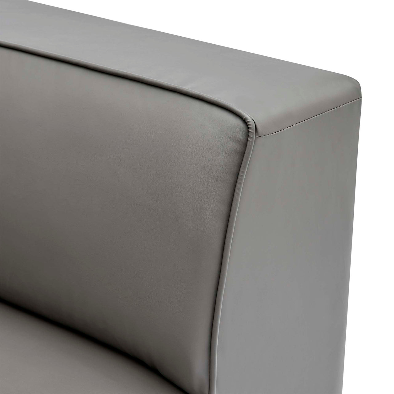 Coalesse Eco-Leather Corner Chair | Modular Sectional Component, Gray