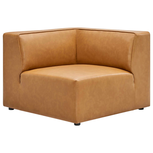 Coalesse Eco-Leather Corner Chair | Modular Sectional Component, Tan