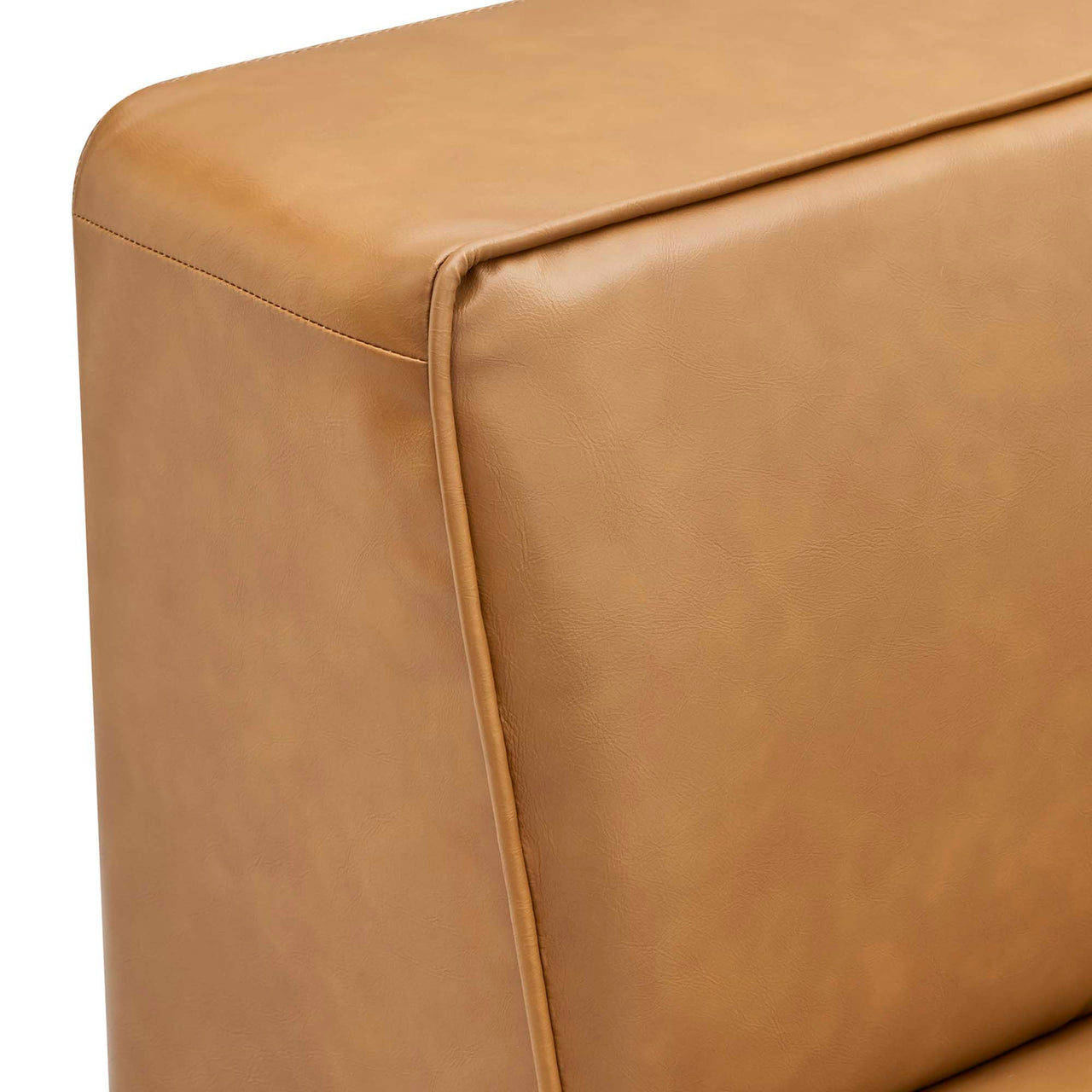 Coalesse Eco-Leather Corner Chair | Modular Sectional Component, Tan